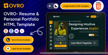 Ovro - Resume & Personal Portfolio HTML Template